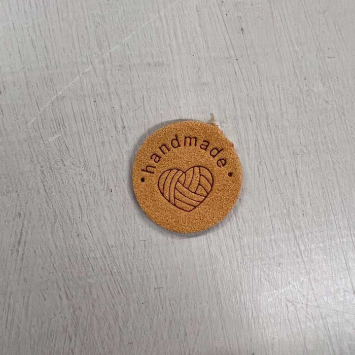 Leather Tag - Round Wool-needles & accessories-Wild & Woolly Yarns-Beige-Wild & Woolly Yarns