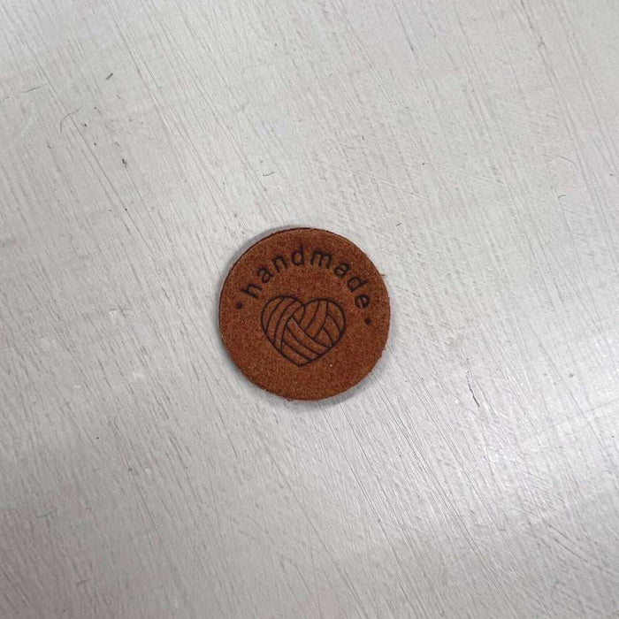 Leather Tag - Round Wool-needles & accessories-Wild & Woolly Yarns-Beige-Wild & Woolly Yarns