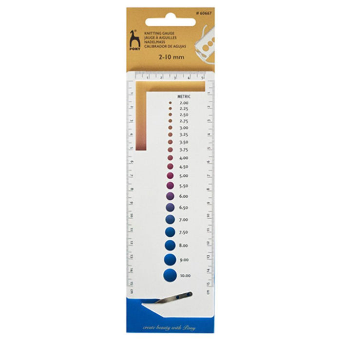 Pony Knitting Gauge with Yarn Cutter-needles & accessories-Wild and Woolly Yarns