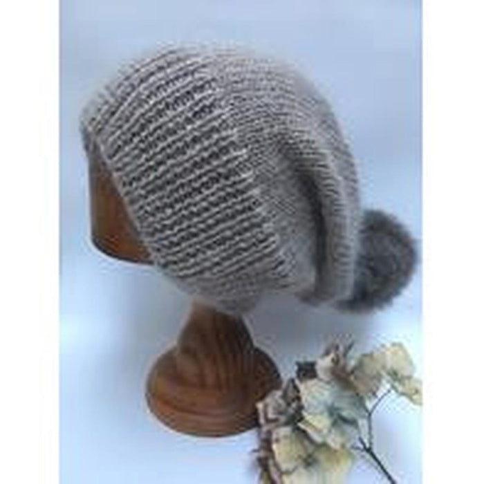 Possum Fur Pom Pom - Small-needles & accessories-Basically Bush-Little Kiwi Grey/Brown 6 cm-Wild & Woolly Yarns