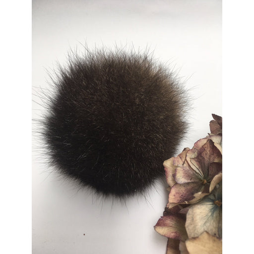 Possum Fur Pom Pom - Small-needles & accessories-Basically Bush-Little Kiwi Grey/Brown 6 cm-Wild & Woolly Yarns