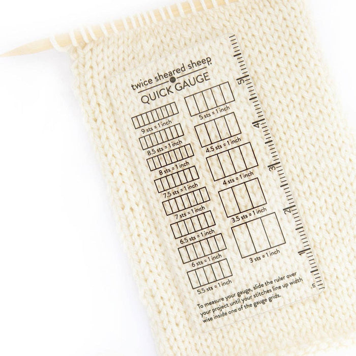 Quick Gauge ruler for measuring stitch gauge on knit and crochet projects without counting stitches