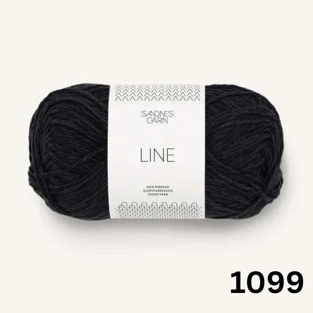 Sandnes Garn Line Black (1099) yarn colour for Anker’s Summer Shirt Knit Kit