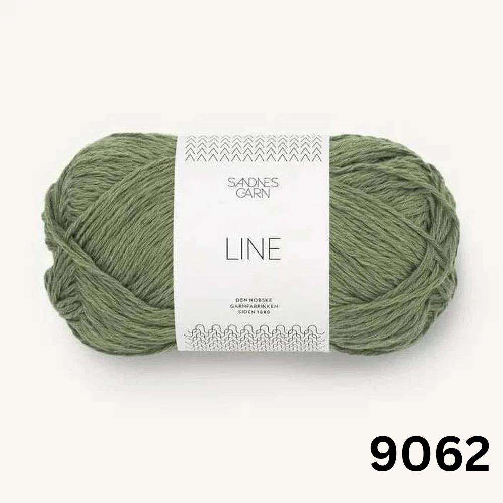 Sandnes Garn Line Olive Green (9062) yarn colour for Anker’s Summer Shirt Knit Kit
