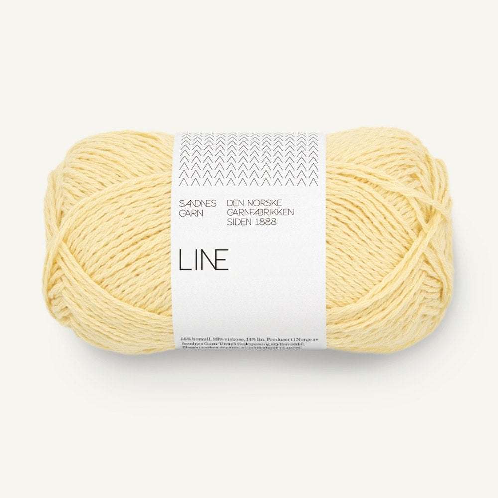 Sandnes Garn Line Soft Sunlight (2112) yarn colour for Anker’s Summer Shirt Knit Kit