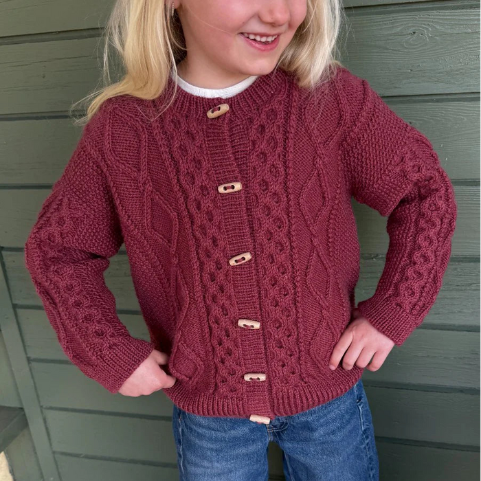 Dagmar Jacket Junior Knitting Pattern - PetiteKnit