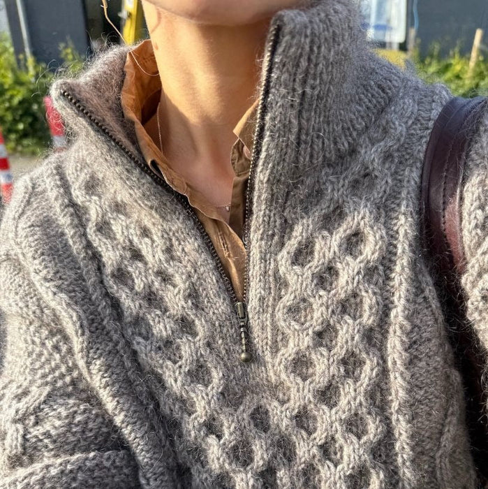 Dagmar Zipper Sweater Knitting Pattern - PetiteKnit-Needlecraft Patterns-PetiteKnit-Wild & Woolly Yarns