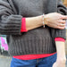 Oversized Hannah Sweater with round neck knit top-down in stockinette stitch