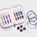 KnitPro Zing Special Interchangeable Needle Set deluxe with color-coded aluminum needles and accessories in fabric case