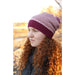 Model wearing a pink and burgundy colour-block slouch hat — Zara Slouch, Lisa F HC60.
