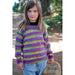 Child wearing a multicoloured striped sweater — Lyric Sweater, Lisa F LF57.