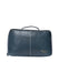 Sapphire blue handcrafted leather knitting project bag with dedicated tool sections and pockets