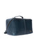 Sapphire blue leather knitting project bag with compartments for tools and accessories