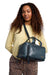 Project 39 Knitting Project Bag in sapphire blue leather with spacious compartments and sturdy handles