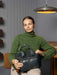 Project 39 Knitting Project Bag in sapphire blue leather with spacious compartments and sturdy handles