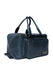 Sapphire blue Project 39 Knitting Project Bag in leather with front pocket and detachable strap