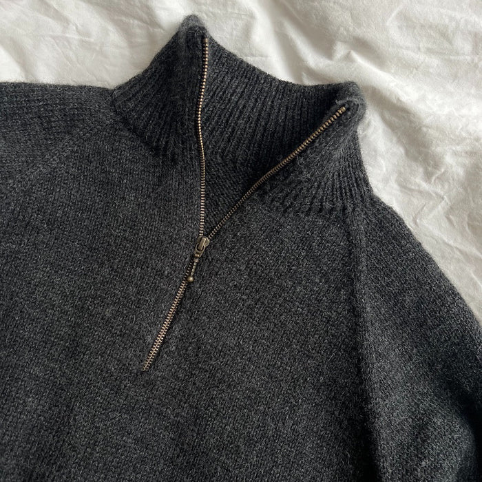 Zipper Sweater Light Knitting Pattern - PetiteKnit