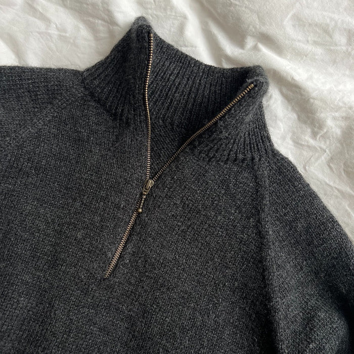 Zipper Sweater Light Man Knitting Pattern - PetiteKnit